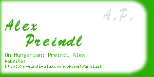 alex preindl business card